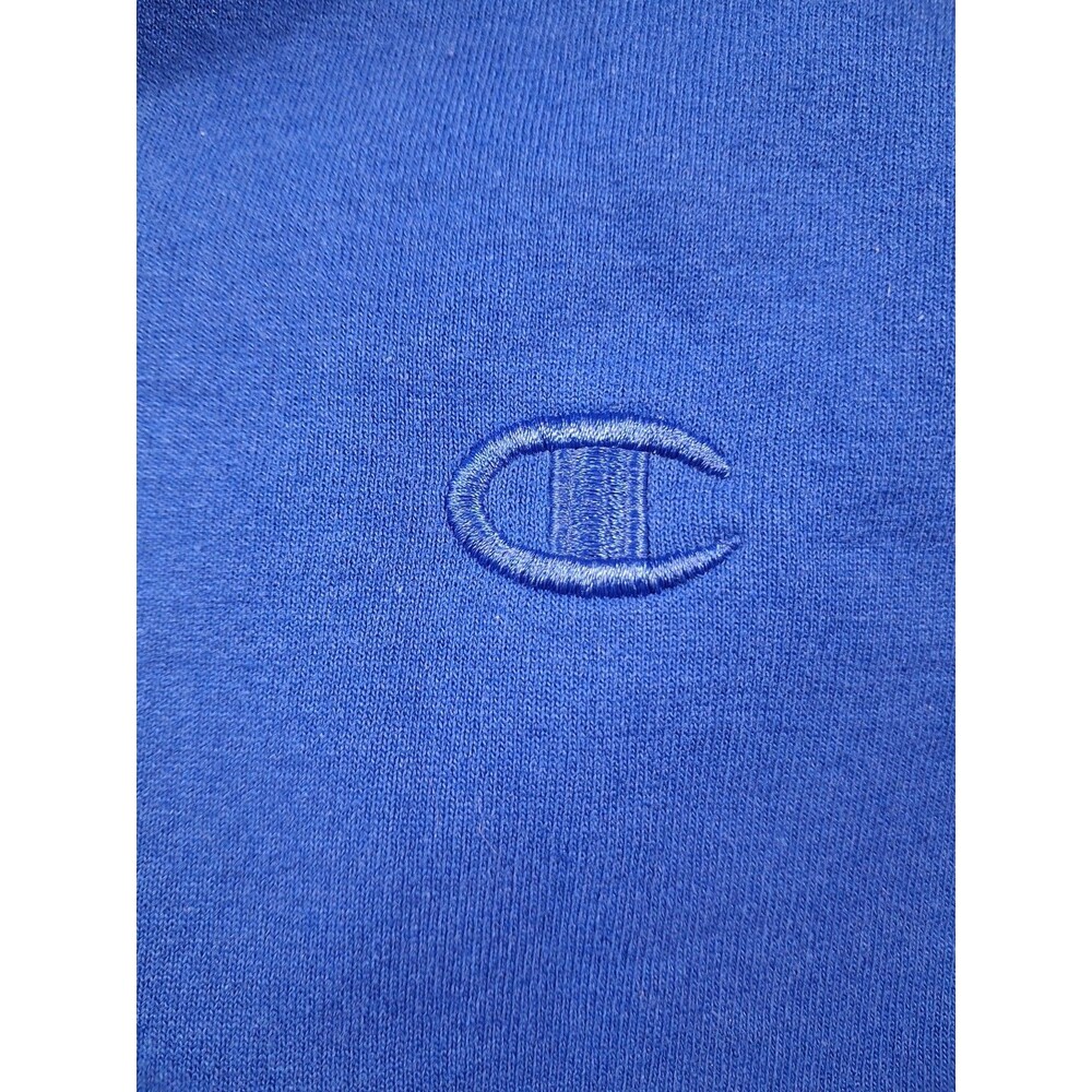 Champion Hoodie Blue Mens Large Full Zip Sweatshirt Logo Pocket - Picture 6 of 16